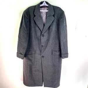 Imperial Velour Australian Wool Topcoat Overcoat Mens 50-52 R Gray Robert Hull